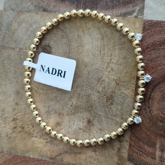 Nadri Ajoa Lala 18K Goldplated Cubic Zirconia Charm Bracelet New in Nadi Box - Picture 1 of 4